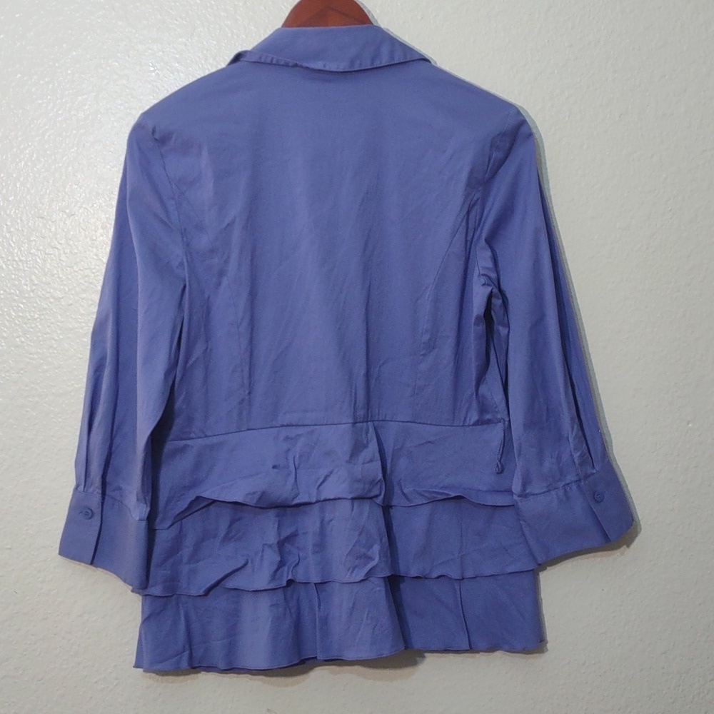 SLIGHTLY USED ALFANI DRESS SHIRT BLUE WITH MISSING BELT - Picture 8 of 8